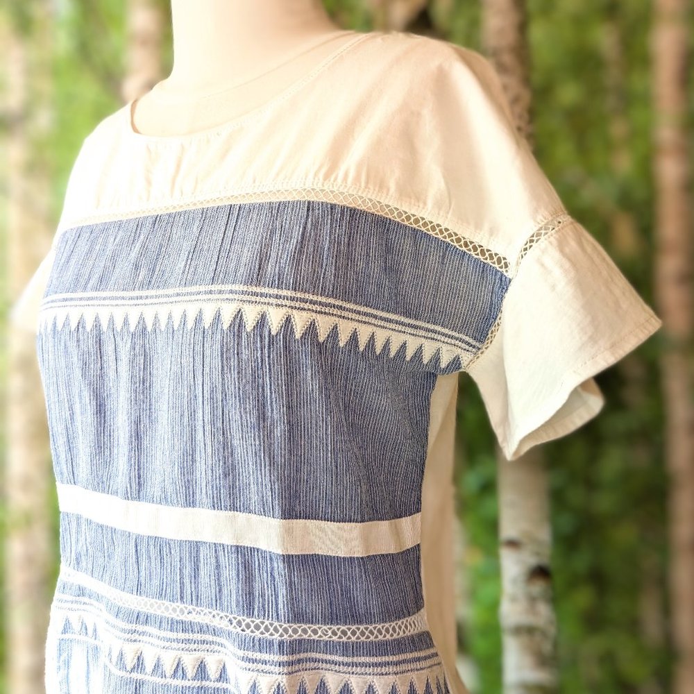 J. Crew Cotton Short Sleeve Greek Islands Top